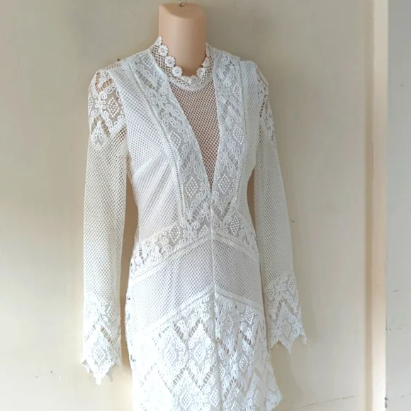 mesh overlay high neck dress High Neck Ruched Overlay Detail Side Split Maxi Dress In White | EGO US